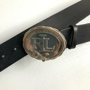 Ralph Lauren Black Belt with Silver Buckle